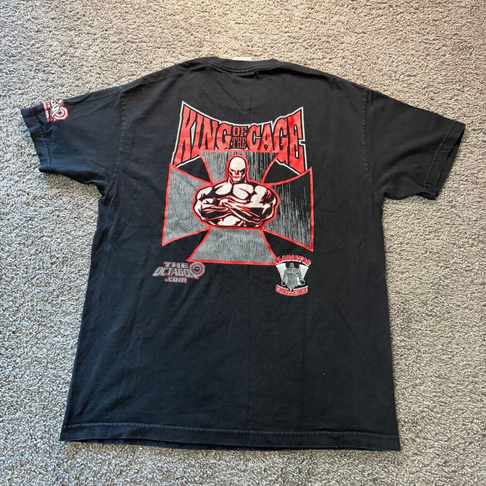 Vintage King of The Cage The Octagon Mixed Martial Arts Shirt Black Size L